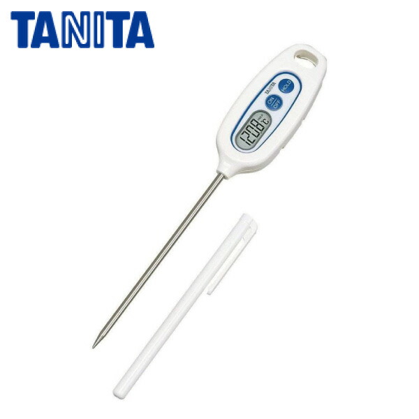 タニタ TT-508N-WH 料理用デジタル温度計 ホワイト 料理用スティック温度計 料理 デジタル 防水