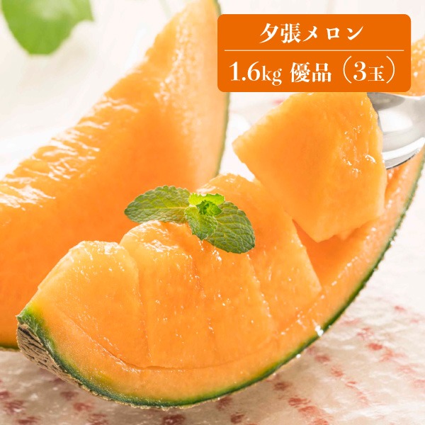 【送料無料】【8月8日までの予約販売】【7月上旬〜8月上旬頃発送】夕張メロン 1.6kg 優品 3玉 北海道産直センター 夕張産 産地直送 同梱不可